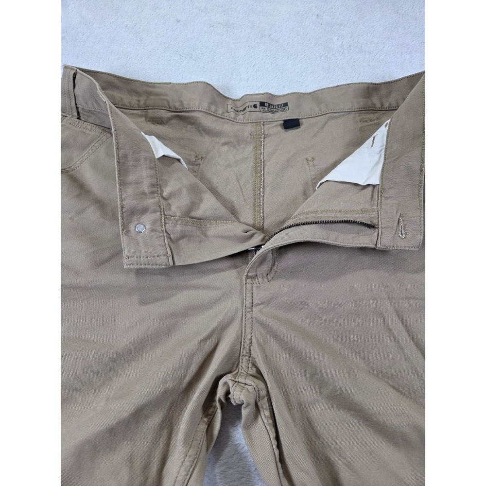 Carhartt Relaxed Fit Work Pants 38x30 Khaki Stretch Canvas Workwear Mens - Picture 7 of 14